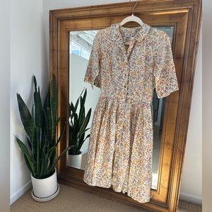 Vintage 60s Button Up Midi Shirt Dress